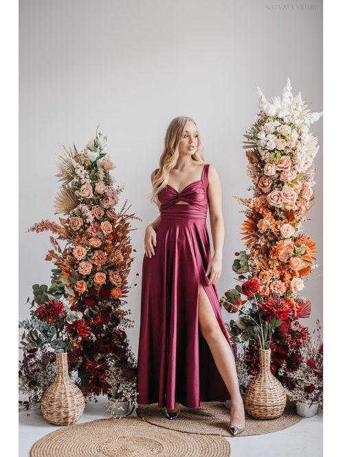 Zoe - maxi šaty z elastického materiálu vo farbe bolero