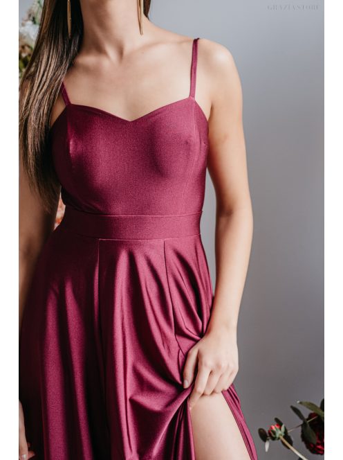 Dália - elastické maxi šaty so zaväzovaním na chrbte, vo farbe bolero.