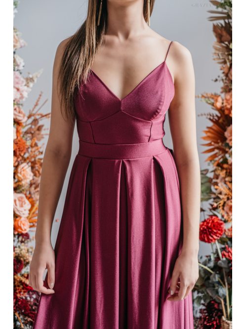 Zenina - maxi šaty s výstrihom do V a špagetovými ramienkami vo farbe bolero