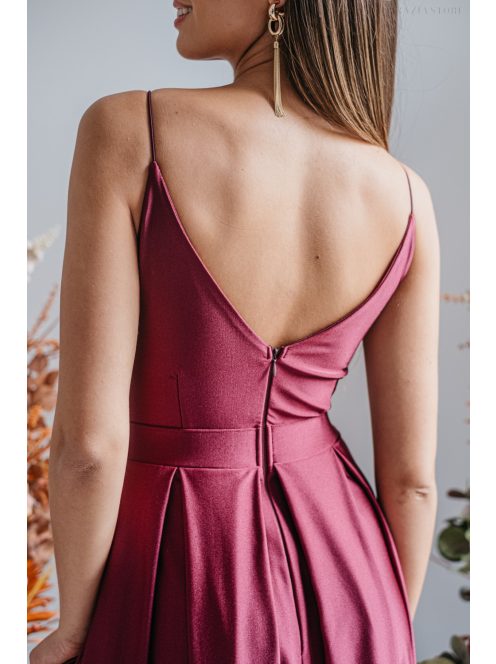 Zenina - maxi šaty s výstrihom do V a špagetovými ramienkami vo farbe bolero