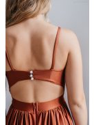 Lidia - špeciálne maxi šaty vo farbe dattero z elastického materiálu