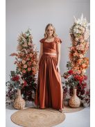 Rebeka - crop top z elastického materiálu, vo farbe dattero