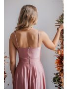 Yvonne - elastické maxi šaty s prekríženým topom vo farbe shiva