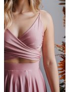 Yvonne - elastické maxi šaty s prekríženým topom vo farbe shiva