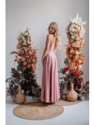 Yvonne - elastické maxi šaty s prekríženým topom vo farbe shiva