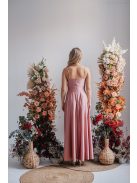 Yvonne - elastické maxi šaty s prekríženým topom vo farbe shiva