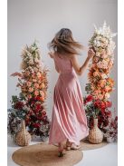 Eliza - špeciálne maxi šaty s preloženou sukňou, vo farbe shiva 