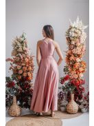 Eliza - špeciálne maxi šaty s preloženou sukňou, vo farbe shiva 