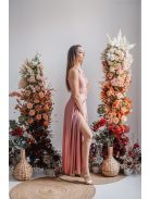 Eliza - špeciálne maxi šaty s preloženou sukňou, vo farbe shiva 