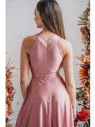 Eliza - špeciálne maxi šaty s preloženou sukňou, vo farbe shiva 