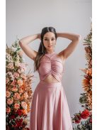 Eliza - špeciálne maxi šaty s preloženou sukňou, vo farbe shiva 