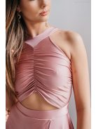 Eliza - špeciálne maxi šaty s preloženou sukňou, vo farbe shiva 