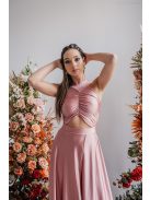 Eliza - špeciálne maxi šaty s preloženou sukňou, vo farbe shiva 