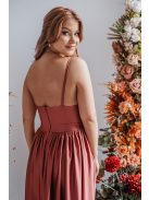 Hanna -  maxi šaty s výstrihom do V z elastického materiálu, vo farbe keňa