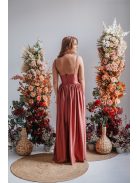 Hanna -  maxi šaty s výstrihom do V z elastického materiálu, vo farbe keňa