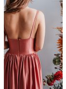 Hanna -  maxi šaty s výstrihom do V z elastického materiálu, vo farbe keňa