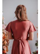 Alina - zavinovacie maxi šaty s krátkym rukávom, vo farbe keňa