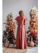 Alina - zavinovacie maxi šaty s krátkym rukávom, vo farbe keňa