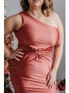 Lili - priliehavé maxi šaty s uzlíkovým detailom, vo farbe keňa