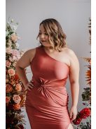 Lili - priliehavé maxi šaty s uzlíkovým detailom, vo farbe keňa