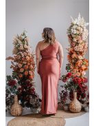 Lili - priliehavé maxi šaty s uzlíkovým detailom, vo farbe keňa