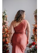 Lili - priliehavé maxi šaty s uzlíkovým detailom, vo farbe keňa