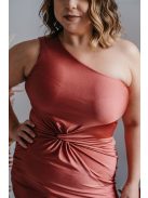 Lili - priliehavé maxi šaty s uzlíkovým detailom, vo farbe keňa