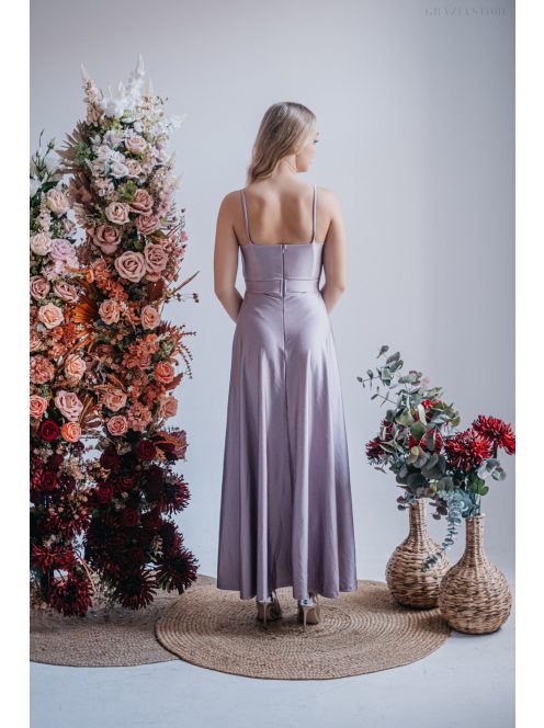 Abigél - maxi šaty vo farbe alchimia s preloženým dekoltom