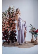 Abigél - maxi šaty vo farbe alchimia s preloženým dekoltom