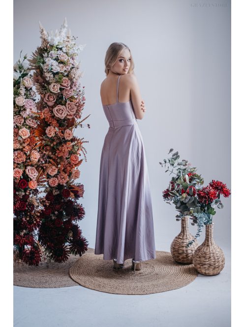 Abigél - maxi šaty vo farbe alchimia s preloženým dekoltom