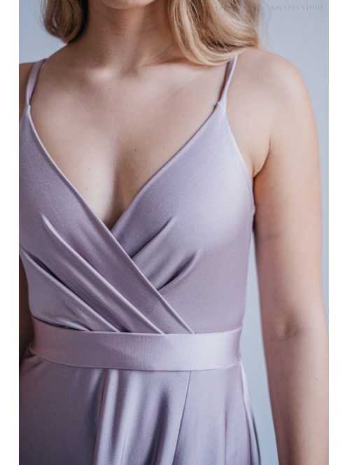 Abigél - maxi šaty vo farbe alchimia s preloženým dekoltom