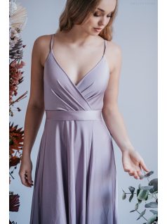   Abigél - maxi šaty vo farbe alchimia s preloženým dekoltom