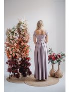 Inez - maxi šaty  s nariaseným topom a romantickými rukávmi, v alchímiovej farbe