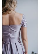 Inez - maxi šaty  s nariaseným topom a romantickými rukávmi, v alchímiovej farbe