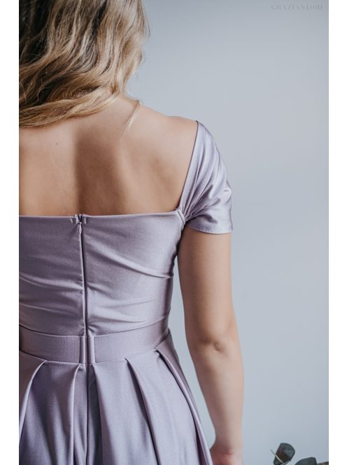 Inez - maxi šaty  s nariaseným topom a romantickými rukávmi, v alchímiovej farbe