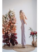 Abigél – maxi šaty s preloženým dekoltom, vpredu nariasená úzka sukňa, vo farbe alchimia