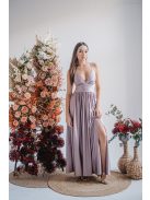 Emma - maxi šaty s výstrihom do V, so špeciálnym chrbtom, vo farbe alchimia