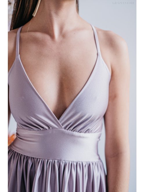 Emma - maxi šaty s výstrihom do V, so špeciálnym chrbtom, vo farbe alchimia