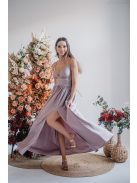 Emma - maxi šaty s výstrihom do V, so špeciálnym chrbtom, vo farbe alchimia