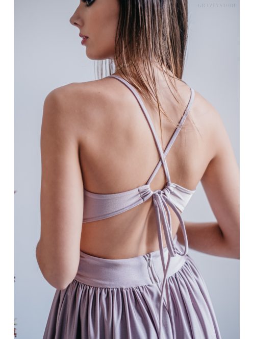 Emma - maxi šaty s výstrihom do V, so špeciálnym chrbtom, vo farbe alchimia