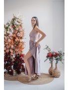 Emma - maxi šaty s výstrihom do V, so špeciálnym chrbtom, vo farbe alchimia