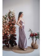 Emma - maxi šaty s výstrihom do V, so špeciálnym chrbtom, vo farbe alchimia