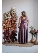 Polli - maxi šaty  s preloženým, vrúbkovaným dekoltom, v supernatural farbe