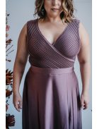 Polli - maxi šaty  s preloženým, vrúbkovaným dekoltom, v supernatural farbe