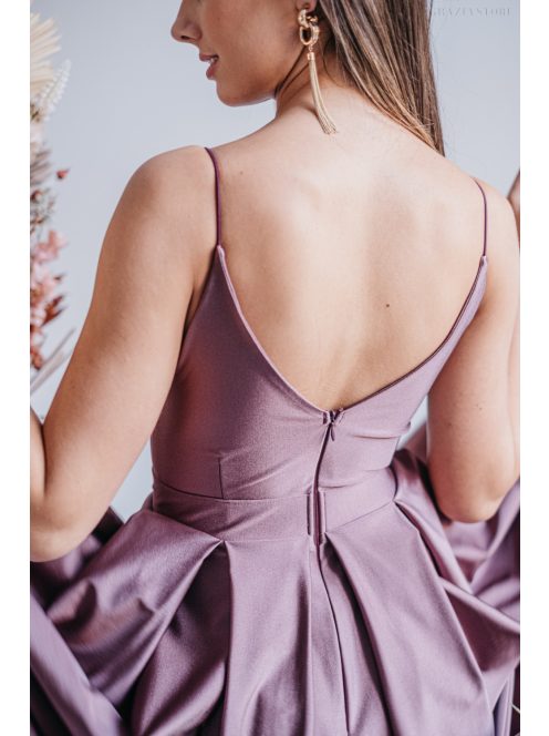 Zenina - maxi šaty s výstrihom do V a špagetovými ramienkami, vo farbe supernatural