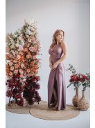 Szabina -priliehavé  maxi šaty s výstrihom do V,  v supernatural farbe