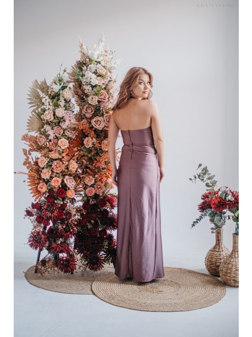 Szabina - priliehavé  maxi šaty s výstrihom do V,  v supernatural farbe