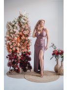 Szabina - priliehavé  maxi šaty s výstrihom do V,  v supernatural farbe