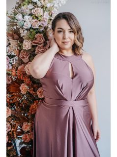   Barbi - maxi šaty,  s predným a zadným výstrihom v tvare kvapky, vo farbe supernatural