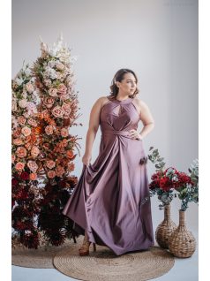   Barbi - maxi šaty,  s predným a zadným výstrihom v tvare kvapky, vo farbe supernatural